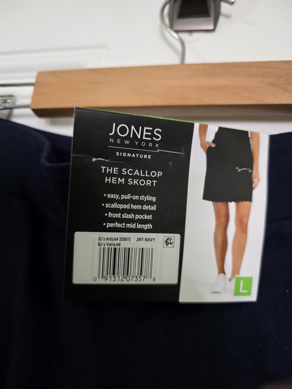 Jones New York Navy Scalloped-Hem Skort - Picture 5 of 5